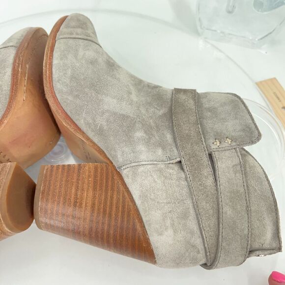 Rag & Bone Harrow Ankle Boots Women's Size 39 9 Grey Suede Leather Strap Heel - Picture 10 of 15